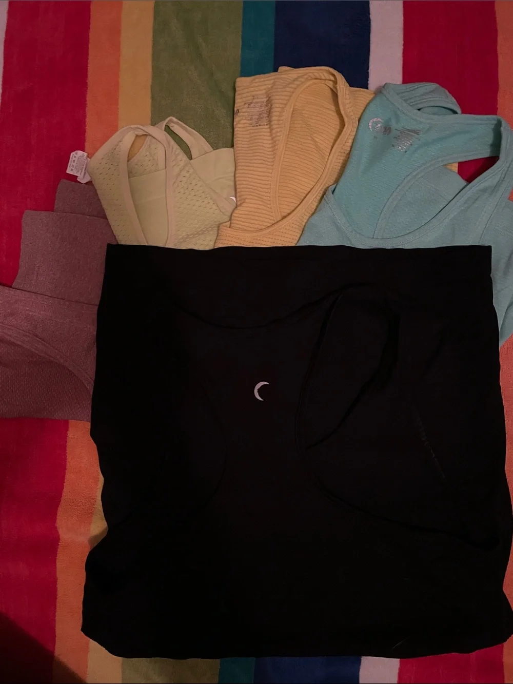 🌈5 ZYIA Racerback Tank Tops-Green, Yellow, Aqua, Mauve, Black - Picture 2 of 4
